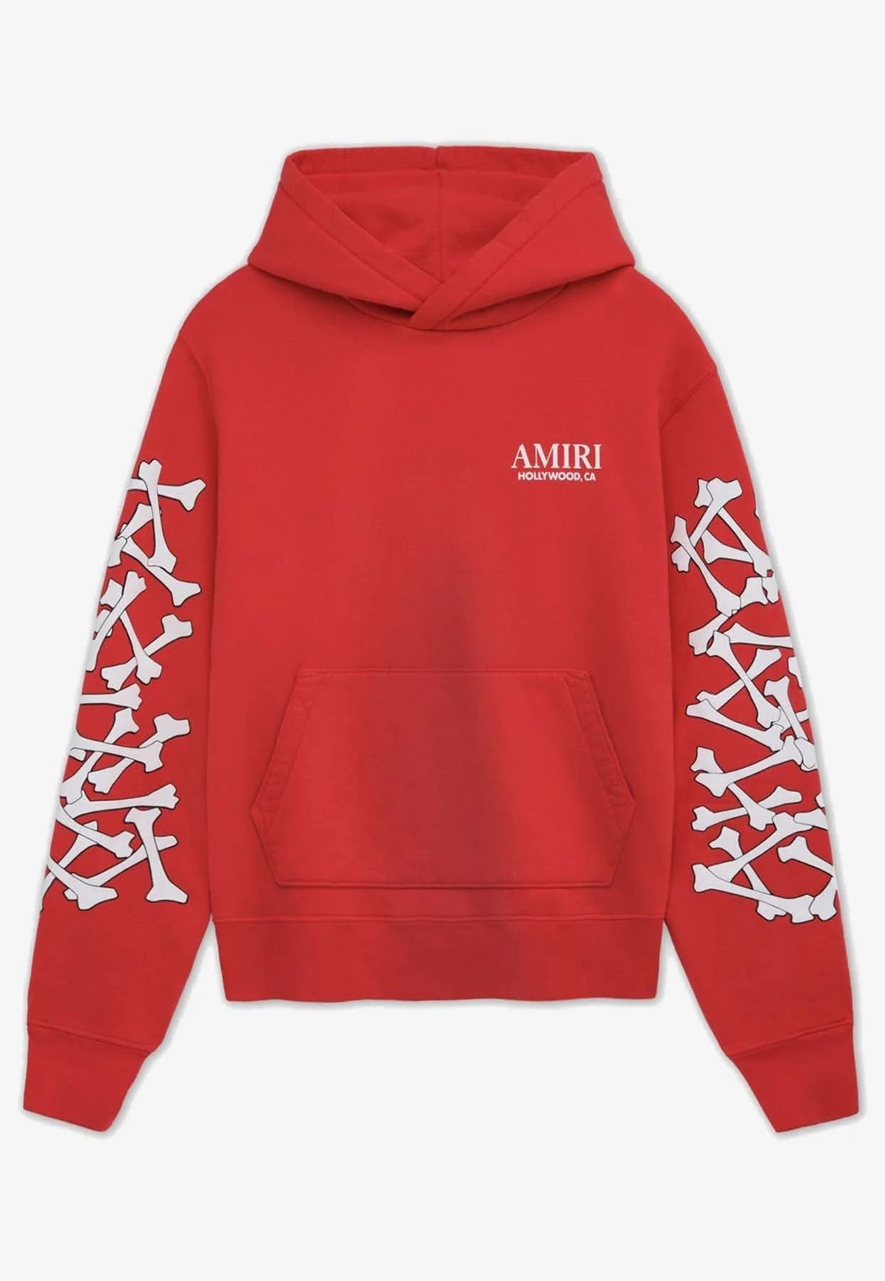 Red AMIRI Bones Stacked Logo Hoodie