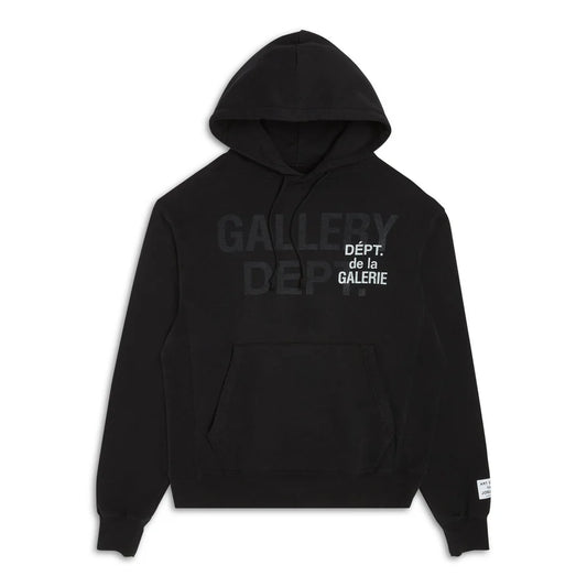 Gallery Dept Black GD Multi Logo Hoodie